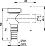 Alcadrain Sifon pračkový venkovní, chrom DN32 APS1 APS1