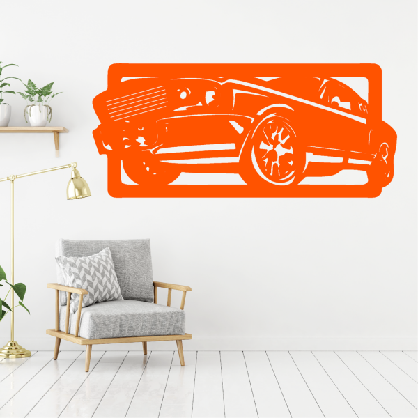 Samolepka Auto Ford Mustang Barva: oranžová, Velikost: 80 x 37 cm