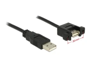 DeLock kabel USB 2.0 Type-A samec USB 2.0 Type-A samice přišroubovatelná 1 m (85106-DE)