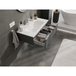 MEXEN/S - Orio koupelnová skříňka 90 cm s umyvadlem Vela, 1 šuplík, grafit mat/bílá mat 91A10-09023-1-BF66-W23M01