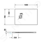 DURAVIT - Sustano Sprchová vanička, 1000x700 mm, DuraSolid, matná bílá 720272740000000