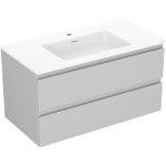 MEXEN/S - Orio koupelnová skříňka 90 cm s umyvadlem Otis, 2 zásuvky, šedá mat/bílá mat 91A10-09047-2-BFF62-W18M01
