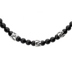 Pánský korálkový náhrdelník Stefano - 6 mm onyx, Černá 47 cm