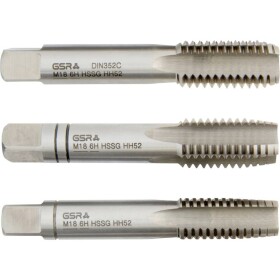 GSR B00105280 ruční závitník metrický M18 DIN 352 HSS 3 ks