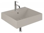 KLUDI - Resa Umyvadlo 61x51 cm, s přepadem, s otvorem pro baterii, matná pískově šedá 59WW61O2