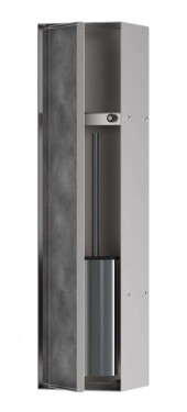 HANSGROHE - XtraStoris Rock Podomítkový box na WC štětku, s policí, kartáčovaná ocel 56060800