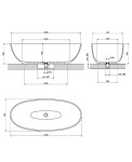 OMNIRES - SHELL M+ volně stojící vana, 175 x 78 cm, bílá mat SHELL175WWBM