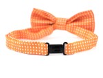 Elegant oranžový motýlek pro psa s puntíky | 25 - 42 cm
