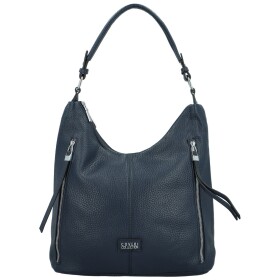 Moderní dámská koženková kabelka na rameno Dinara, tmavě modrá