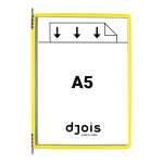 Djois závěsný rámeček s kapsou, A5, otevřený shora, žlutý, 10 ks