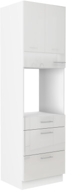 Vysoká skříňka pro vestavnou troubu Lara 60 DPS-210 3S 1F - Premium Box Barva korpusu: Bílá, Barva dvířek: Bílý lesk