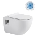 CERANO - Kompletní WC set Basic/Dure - bílá lesklá - WC tlačítko Dualo/Bílá - volně stojící - předstěnová instalace - 51x35 CER-8050BD85907