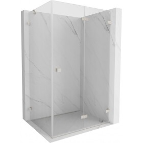 MEXEN/S - Lunar-F sprchový kout skládací dveře pravá 95 x 90, transparent, nikl kartáčovaný 836-095-090-97-00-P