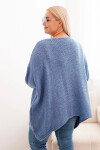 Dámský svetr Plus Size s akrylem volného střihu a rukávem 3/4 denimový UNI