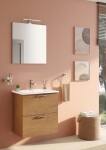 Koupelnová sestava s umyvadlem zrcadlem a osvětlením VitrA Mia 59x61x39,5 cm zlatý dub MIASET60D MIASET60D