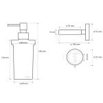 SAPHO - X-STEEL dávkovač mýdla 230ml, mléčné sklo, nerez mat XS101