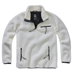 Brandit Svetr Teddyfleece Troyer bílý XXL