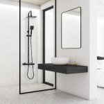 Erga Flova, sprchová souprava s termostatickou baterií a dešťovou hlavicí 20x20cm, černá matná, ERG-YKA-BP.FLOVA THERM 20 BLK