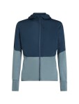 Pánská merino mikina ICEBREAKER Mens 200 Realfleece Descender LS Zip Hoodie, Abyss/Blue Ash velikost: M