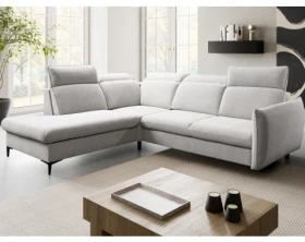Rohová sedačka Glow, světle šedá látka, levý roh