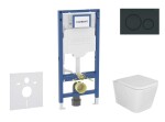 GEBERIT - Duofix Set předstěnové instalace, klozetu Arkas I a sedátka softclose, tlačítko Sigma20, černá lesk/černá mat SANI11CA5126B
