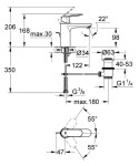 GROHE - Eurosmart Cosmopolitan Umyvadlová baterie s výpustí, chrom 23325000