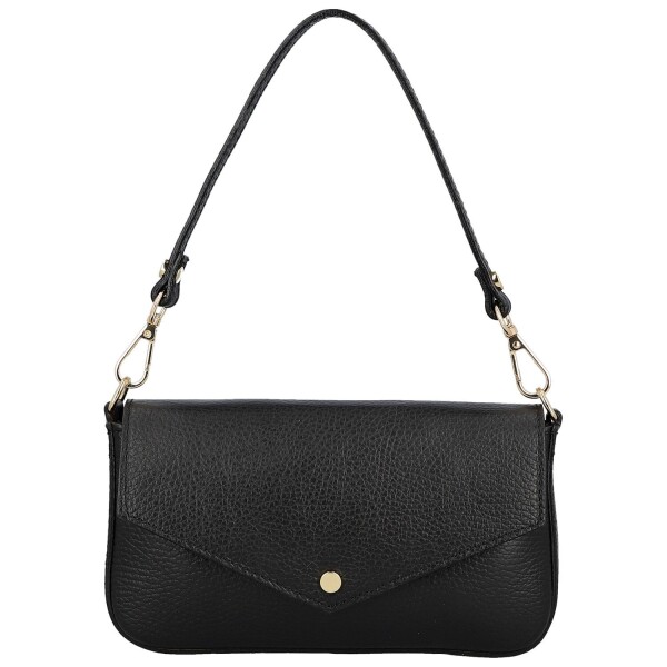 Luxusní dámská kožená kabelka na rameno Zinta, černá