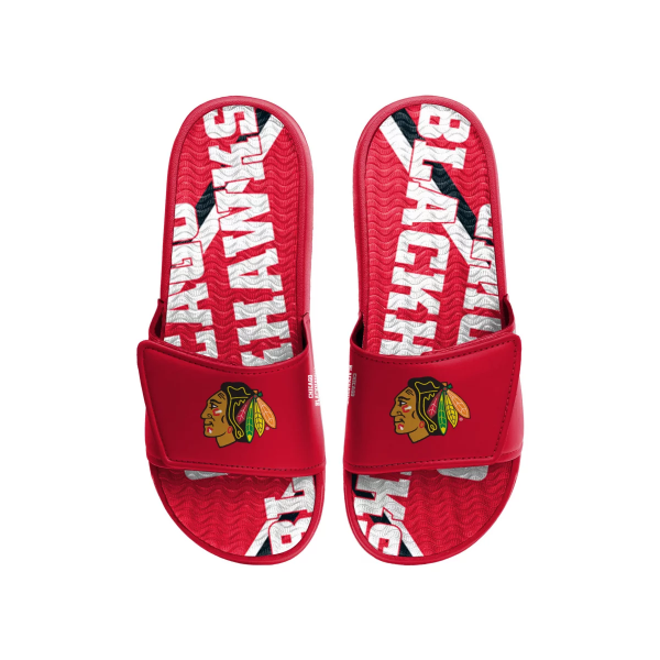 FOCO Pánské Pantofle Chicago Blackhawks Gel Slide Slipper Velikost: XL = 46-48 EU