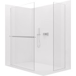 CERANO Sprchová zástěna Walk-in Crystal T L/P - 8 mm - bezvzpěrový systém + polička/držák na ručníky - chrom, transparentní sklo - 50x50x200 cm