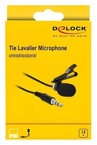 DeLock 66279 / Klopový mikrofon / klipový / kondenzátorový / 3,5 mm Jack / 50 Hz–16 kHz (66279)