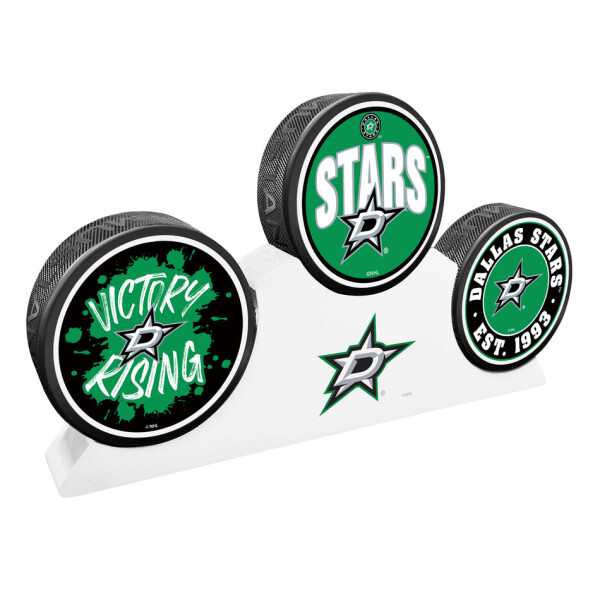 Mustang Puk Dallas Stars NHL 3 Puck Podium Set