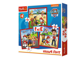 Mamido Puzzle 3v1 Veselí psi Tlapková patrola Trefl 34867