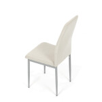 Židle jídelní, krémová látka, šedé kovové nohy