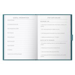 Busy B Notýsek na hesla A6 Teal, modrá barva, papír, textil