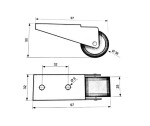 NábytekProNás Kolečko (komplet) 97 x 50 x 32 mm - plast VELIKOST BALENÍ: 1 ks MI-4018