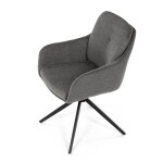 Židle jídelní, 180° otočný mechanismus, lanýžová voděodolná látka, černý kov