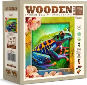 WOODEN CITY Dřevěné puzzle Barevná žabka 250 dílků