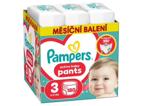 Pampers Active Baby Pants, vel. 3, 180 ks