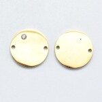 Mezidíl z nerezové oceli - zlatý - placička - 15 x 15 x 1,5 mm - 1 ks