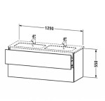 DURAVIT - L-Cube Umyvadlová skříňka 55x129x48 cm, 2 zásuvky, bílá mat LC625801818