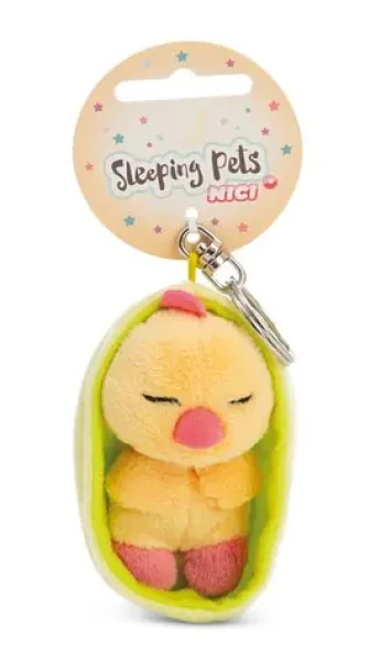 NICI GREEN klíčenka spící Kuřátko + světle zelený košík 12 cm