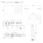 SAPHO - Podomítkový sprchový set s termostatickou baterií a držákem ruční sprchy, 2 výstupy, hranatá, chrom MB453-01