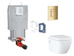 GROHE - Uniset Set předstěnové instalace, klozetu, sedátka SoftClose, tlačítka Skate Cosmopolitan a sady pro vhazování tablet, Cool Sunrise SANI15BB4128