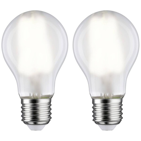 Paulmann 28924 LED Energetická třída (EEK2021) E (A - G) E27 klasická žárovka 7 W = 60 W neutrální bílá (Ø x v) 60 mm x 106 mm 2 ks