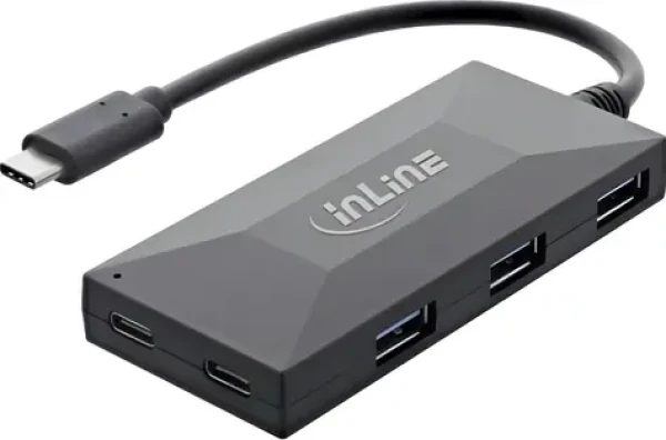 InLine Hub 35398 černá / USB hub / 2x USB-C / 3x USB-A 3.2 Gen1 (35398)