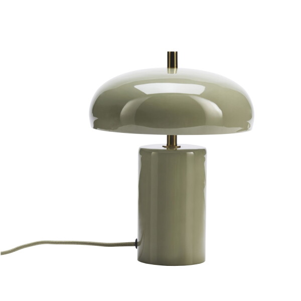 MADAM STOLTZ Stolní lampa Enamel Sage, zelená barva, kov