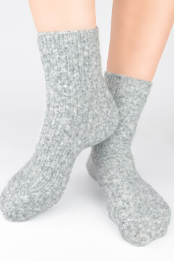 PONOŽKY BEZ TLAKU HLADKÉ S VLNOU SB133 šedá 36-41