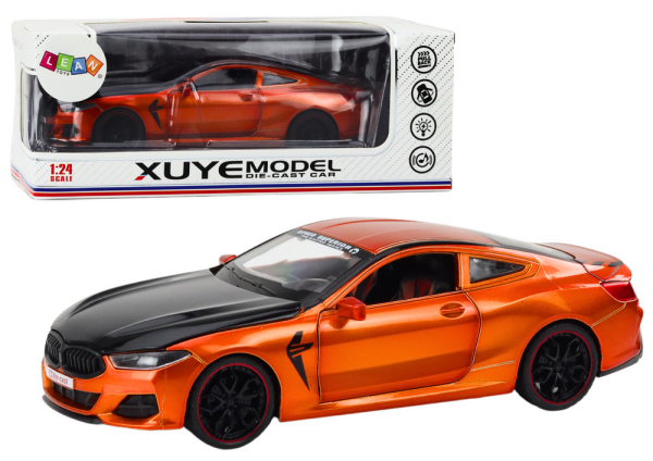 Mamido Sportovní kovové auto s třecím pohonem a otevíracími prvky 1:24 oranžové