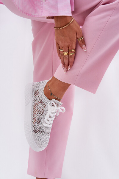 Dámské Děrované Tenisky Na Platformě Bílé Aranelith 38