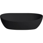 CERANO - Umyvadlo z litého mramoru Persea - na desku - černá matná - 50x32 CER-WB23B